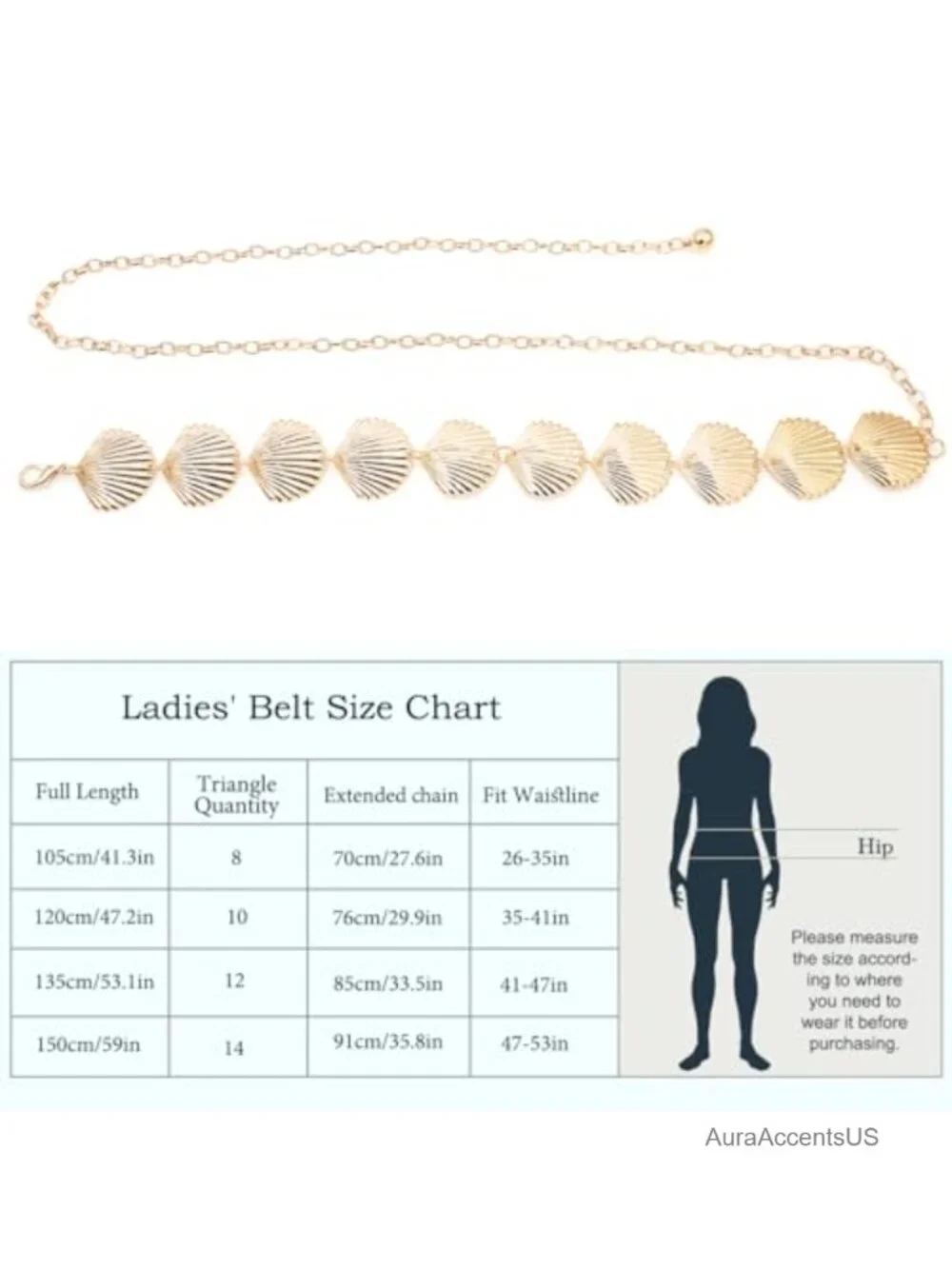 Bohemian Metal Chain Belt Curb Link Waist Chain for Dress Pants